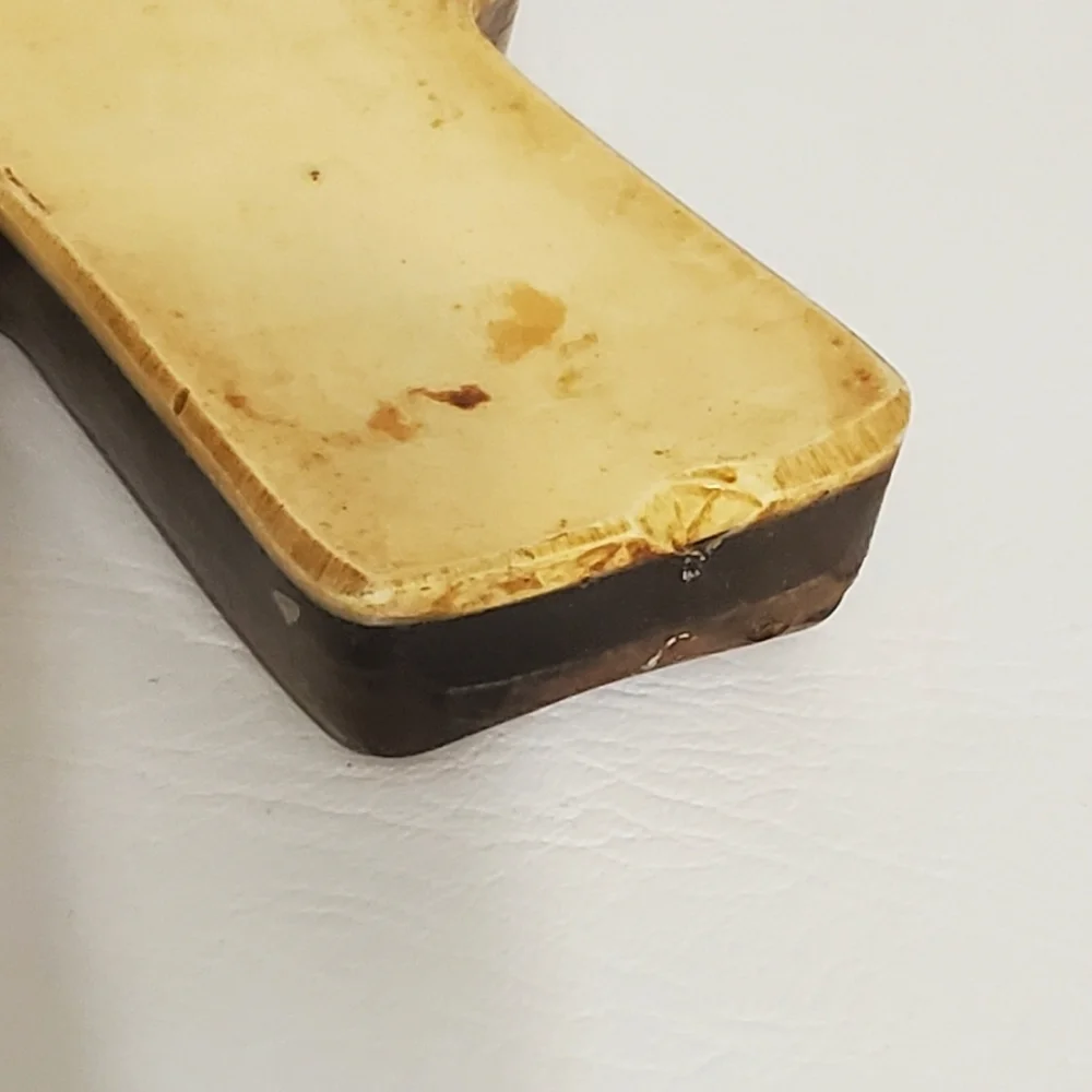 Vintage Vomit Spoon Rest 70s Layered Resin Handmade Country Farmhouse Decor